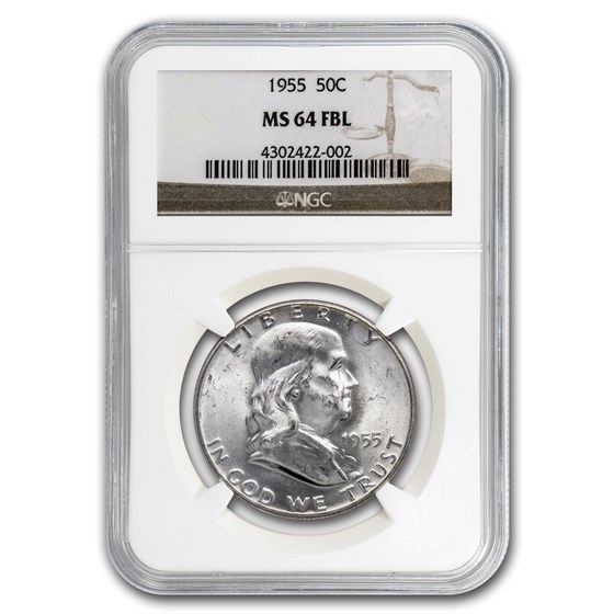 1955 Franklin Half Dollar MS-64 NGC (FBL) 1955 Franklin Half Dollar MS-64 NGC (FBL)